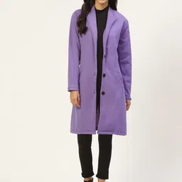 Belle Fille Women Violet Fleece Longline Tailored Jacket-image-85