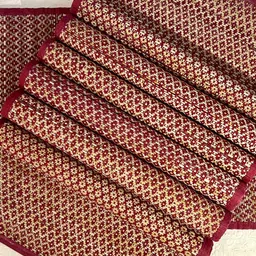 MAATIR DESIGNS Red & Beige 7 Pieces Table Mats & Runner Set image 2