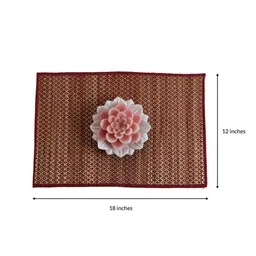 MAATIR DESIGNS Red & Beige 7 Pieces Table Mats & Runner Set image 5