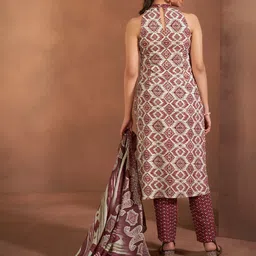 Anouk Floral Embroidered Anarkali Kurta With Trouser And Dupatta image 5