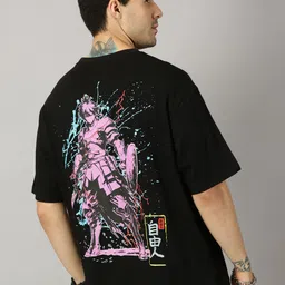 THE HOLLANDER Graphic Printed Drop-Shoulder Sleeves Oversized Fit Cotton T-shirt-image-33