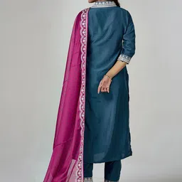 Anouk Rustic Women Regular Kurta with Trousers & With Dupatta image 5