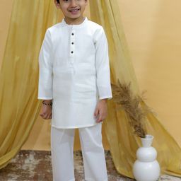 The Mom Store Boys Mandarin Collar Pure Cotton Kurta With Trousers-19