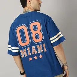 THE HOLLANDER Round Neck Typography Printed Cotton Drop-Shoulder Sleeves Oversized T-shirt-image-29