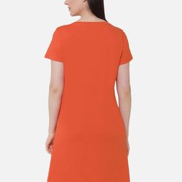 SOIE Women Orange Printed Sleep Shirt image 2