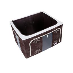 BlushBees Brown & White Printed Multi-Utility Wardrobe Organizer image 2