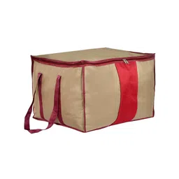 Kuber Industries Set Of 2 Grey & Maroon Solid Large Size Canvas Organisers image 4