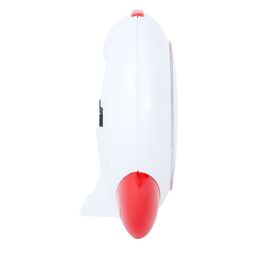 Horo White & Red Handcrafted Geometric Solid Analogue Table Clock image 4