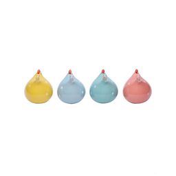 TAYHAA Set of 4 Multi Colourful Chicken Ceramic Showpiece image 2