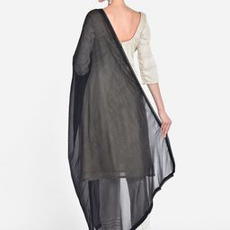 Dupatta Bazaar Black Solid Dupatta image 4