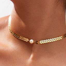 OOMPH Rose Gold-Toned Beaded Handcrafted Necklace-14
