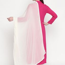 Dupatta Bazaar Off-White Solid Dupatta image 4
