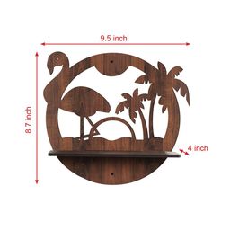 RANDOM Set of 4 Coffee Brown MDF Basic Wall Shelves image 5