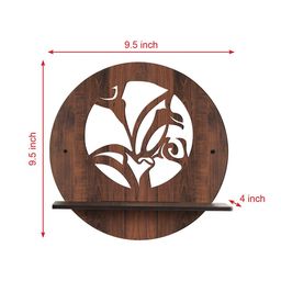 RANDOM Set of 4 Coffee Brown MDF Basic Wall Shelves image 5
