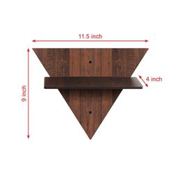 RANDOM Set of 5 Coffee Brown MDF Basic Wall Shelves image 2