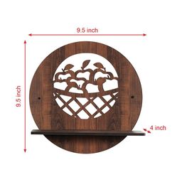 RANDOM Set of 4 Coffee Brown MDF Basic Wall Shelves image 3