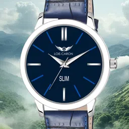 LOIS CARON Men Leather Straps Round Shaped Analogue Watch MLC-4256-19