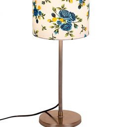 Devansh White & Blue Printed Traditional Buffet Table Lamp image 2