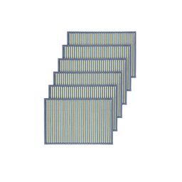 HOKIPO Set Of 6 Blue & Beige Reversible Bamboo Table Placemats image 2