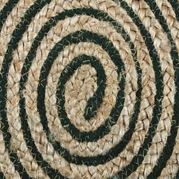 BELLA TRUE Set Of 6 Beige & Green Striped Cotton Jute Round Table Placemats image 2