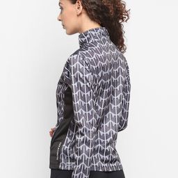 OFF LIMITS Women Charcoal Grey & Off-White Checked Lightweight Open Front Jacket image 3