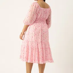 Antheaa Curve Plus Size Floral Chiffon Midi Dress image 5