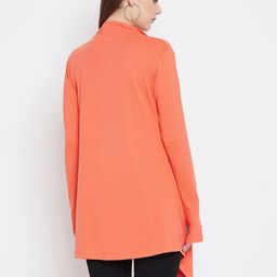 Hypernation Coral Solid Open Front Longline Shrug image 4