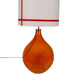 Grated Ginger White Self Design Big Bump Contemporary Table Lamp with Shade image 4