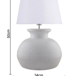 Homesake White Solid Handcrafted Bedside Standard Table Lamp with Shade image 3