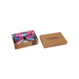 Tossido Men Blue & Pink Printed Bow With Pocket square Set-image-39