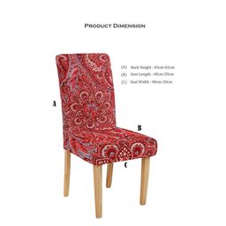 Cortina Set Of 4 Red & Peach-Coloured Ethnic Motif Printed Chair Covers image 4