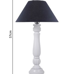 Homesake White & Black Solid Bedside Standard Table Lamp with Shade image 3