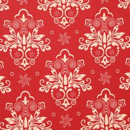 Cortina Red & Beige Set of 2 Digital Printed Window Curtains image 5