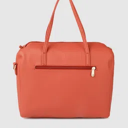 Baggit Coral Red Structured Handheld Bag image 4