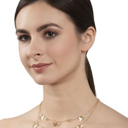 Shining Diva Fashion Gold-Plated Multi Layer Chain Necklace-image-17