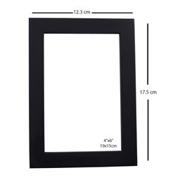 Golden Peacock Black Solid Wooden Rectangular Table-Top Photo Frame image 4