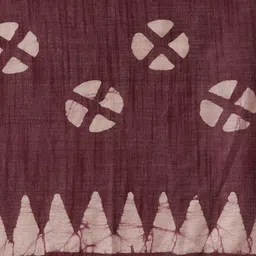 Taavi Purple & Mauve Batik Block Print Saree image 4