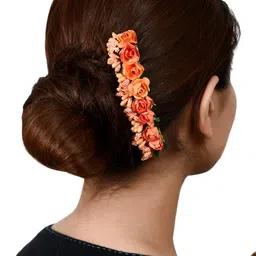 Silvermerc Designs Orange Embellished Comb Pin-image-14