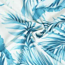 Cortina White & Blue Set of 2 Digital Printed Window Curtains image 2