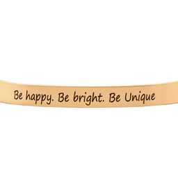 JOKER & WITCH Rose Gold-Plated Be Happy Be Bright Be Unique Cuff Bracelet image 4