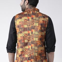 Hangup Men Multicoloured Printed Nehru Jacket image 4