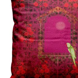BIANCA Red & Magenta Set of 3 Ethnic Motifs Square Cushion Covers image 4