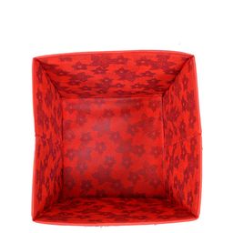 Kuber Industries Set Of 2 Red Printed Large Foldable Cube Storage Boxes With Handle Replacement Drawer image 5