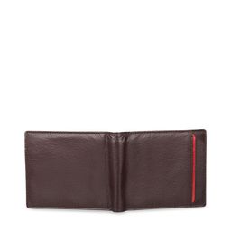 Leather Zentrum Men Brown & Red Textured Two Fold Wallet image 4