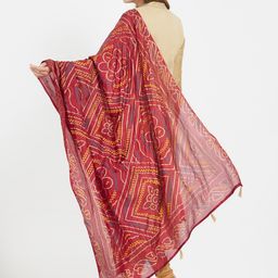 Dupatta Bazaar Maroon Printed Dupatta image 4