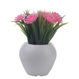 FOLIYAJ Set Of 3 Artificial Gerbera Flowers With Pot image 3