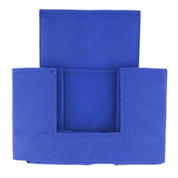 Kuber Industries Set Of 2 Blue Solid Shirt Stacker Organisers With Handles image 2
