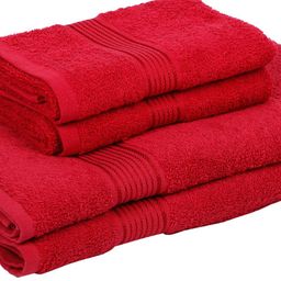 kopa BIANCA Set Of 4 Red Solid 380 GSM Super-Soft bath Towels image 4