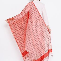 Clora Creation Red Woven Design Dupatta image 4