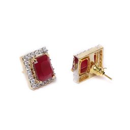 YouBella Set of 3 Stone-Studded Gold-Plated Interchangeable Geometric Studs image 4